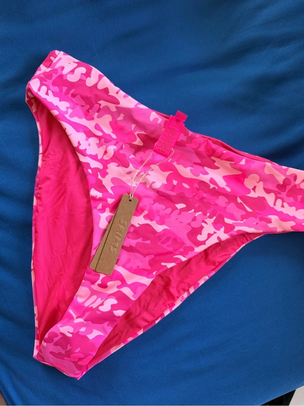 SKIMS Pink Camo High-Waist Bikini Bottom
